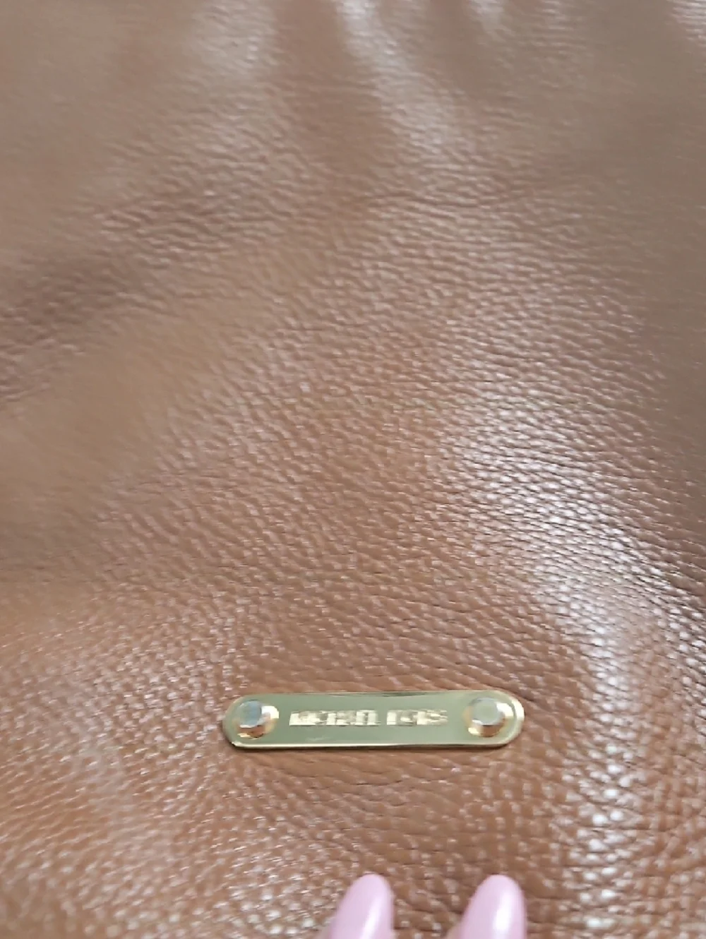 Michael Kors Cognac Pebbled Leather Hobo with Gold Logo Charm - Picture 4 of 14